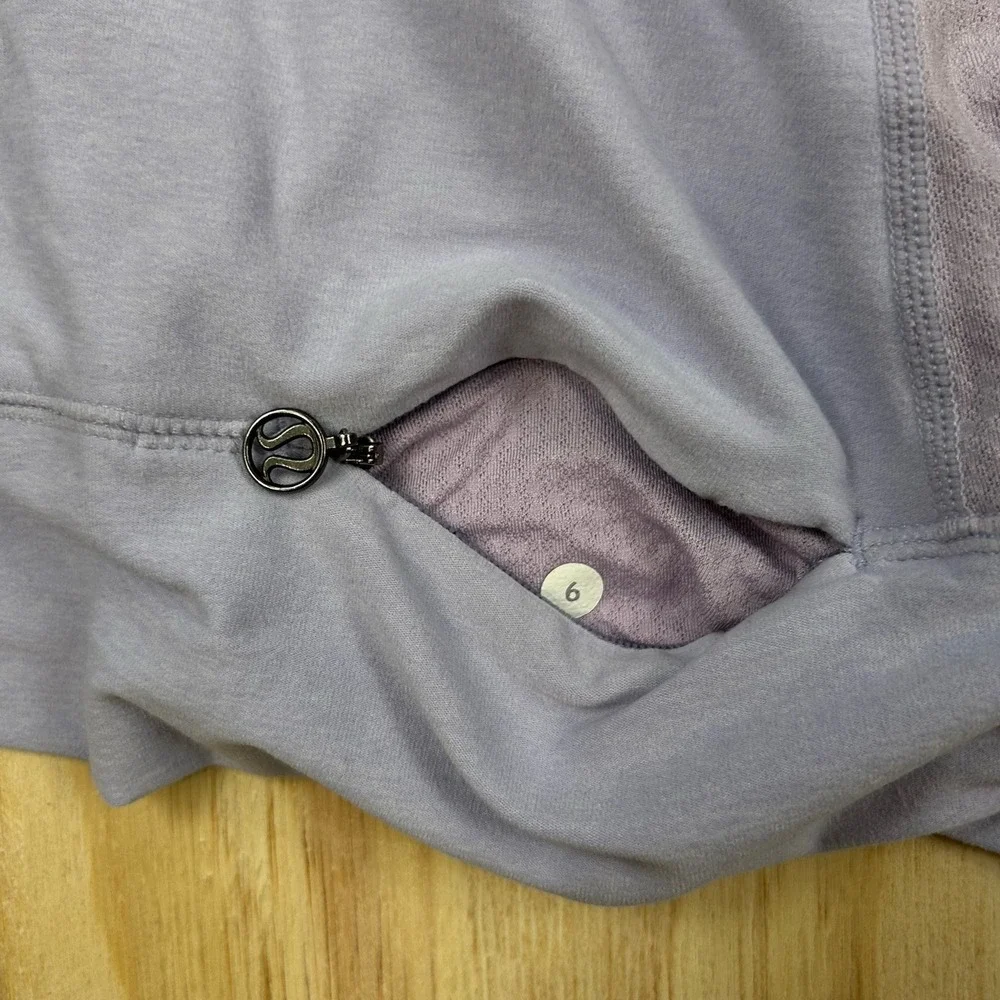 Lululemon‎ Shirt Womens 6 Pink Purple Cute Long Sleeve Zip Pocket